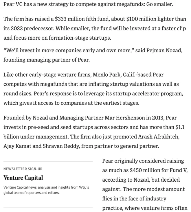 Page 1 of 3 of the article, as printed by The Wall Street Journal